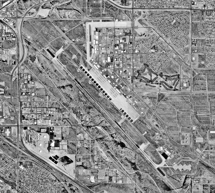 USGS orthophoto of Davis-Monthan Air Force Base in Tucson, Ariz., on May 16, 1992. (United States Geological Survey/Public Domain, CC0)