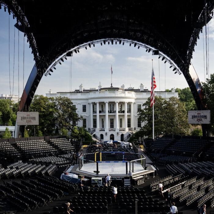 A Look at the UFC Octagon on the White House lawn