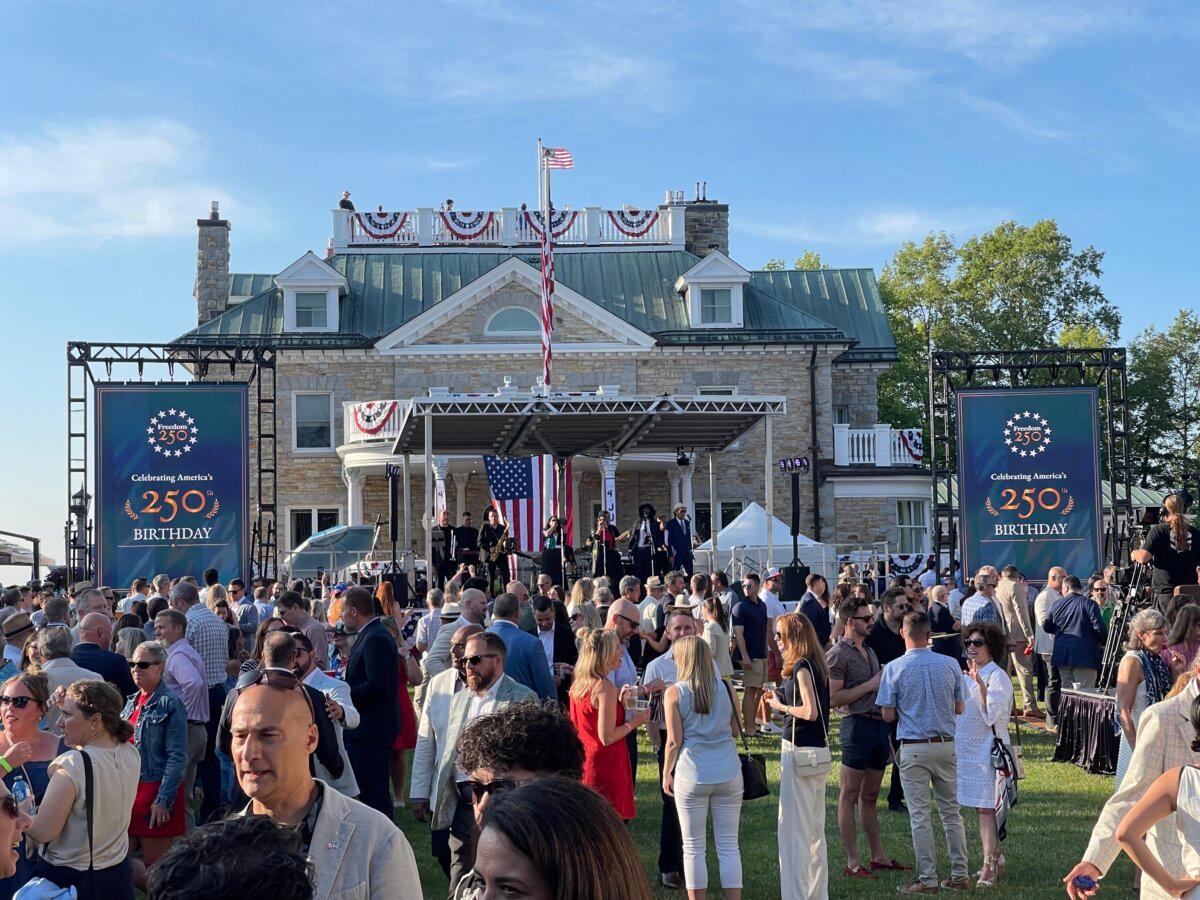 Celebration for the 250th anniversary of the United States at the residence of the U.S. ambassador to Canada on July 4, 2026. (Noé Chartier/The Epoch Times)