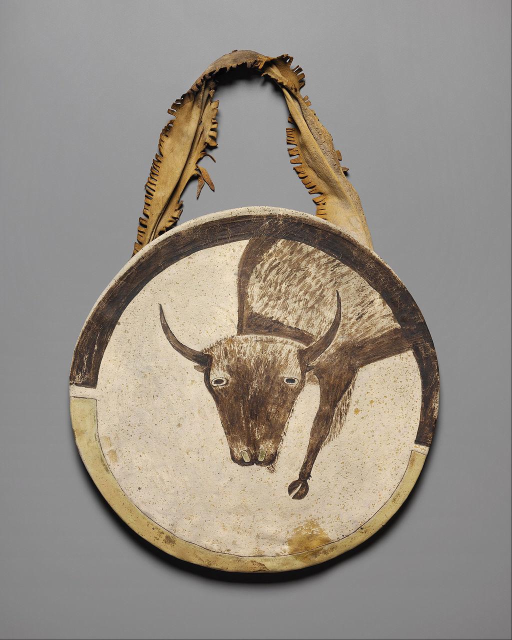 A file photo of a rawhide shield, ca. 1850, at the Nelson-Atkins Museum of Art. (<a href="https://commons.wikimedia.org/wiki/File:Shield_-_Google_Art_Project.jpg" target="_blank">Public Domain</a>)