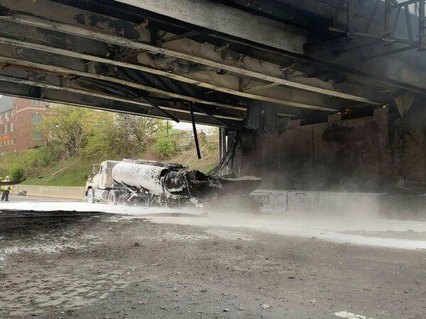 Fiery Crash Involving Tanker Carrying Gas Closes I-95 in Connecticut in Both Directions