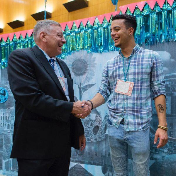 Judge Calabrese and Daniel Aguilar at the 2018 exhibition. (Mansura Khanam)