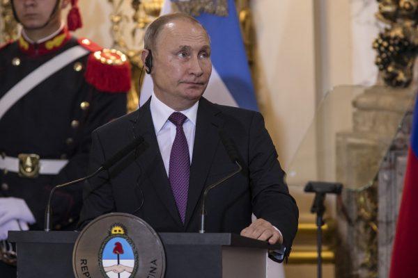 Russian President Vladimir Putin after a meeting between the presidents of Argentina and the Russian Federation as part of Argentina G-20 Leaders' Summit 2018 at Casa Rosada on Dec. 1, 2018, in Buenos Aires, Argentina. (Ricardo Ceppi/Getty Images)