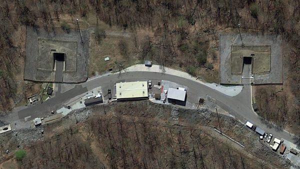 A Google satellite image of Raven Rock, including a tunnel. (Google Maps)