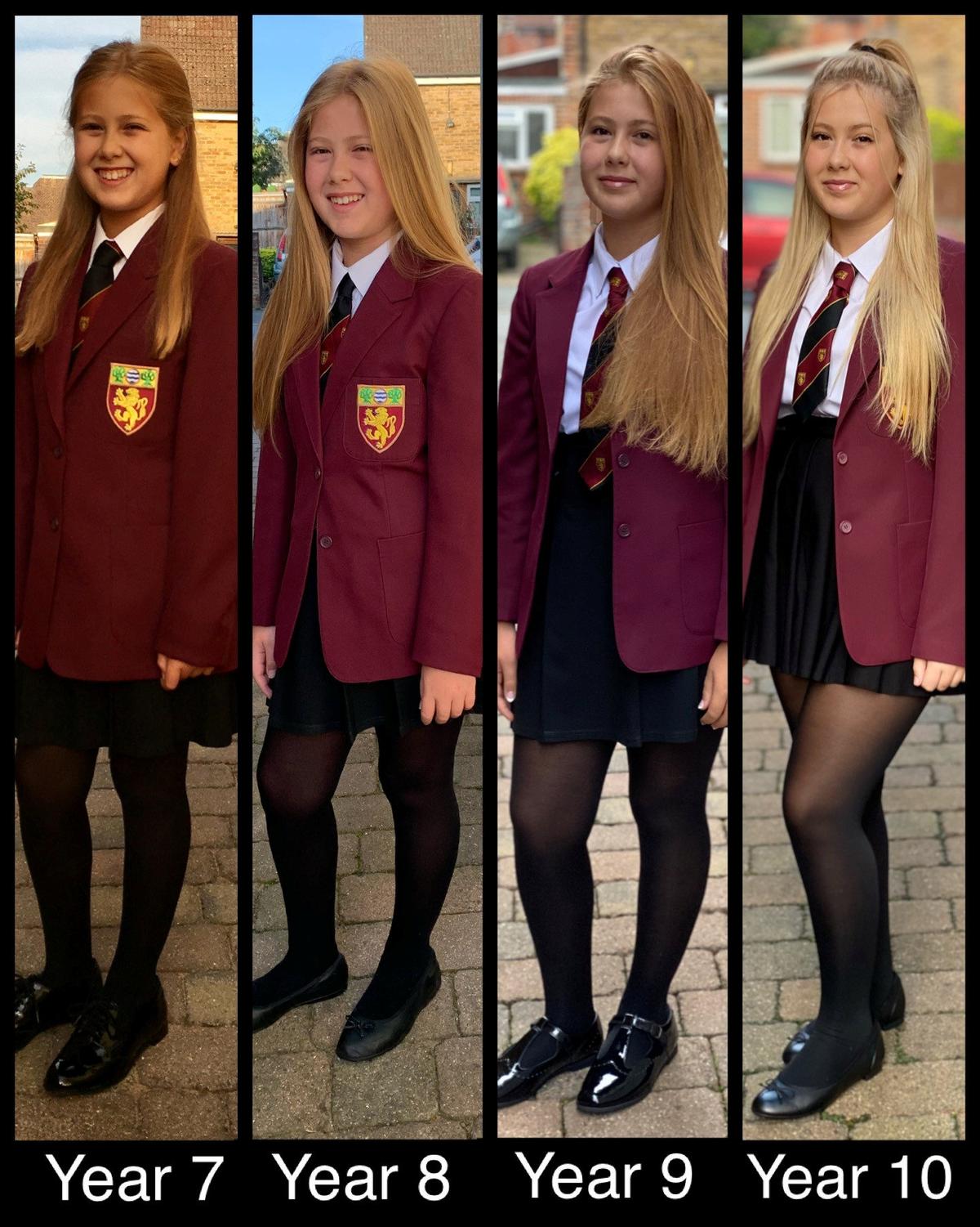 Chloë Barnett secondary school montage. (SWNS)