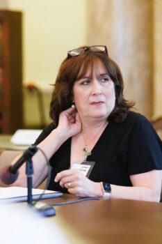 Henrietta Simoes speaks about the death of her 34-year-old son in Jackson, Miss., on Feb. 27, 2023. (Courtesy of Charlotte Stringer Photography)