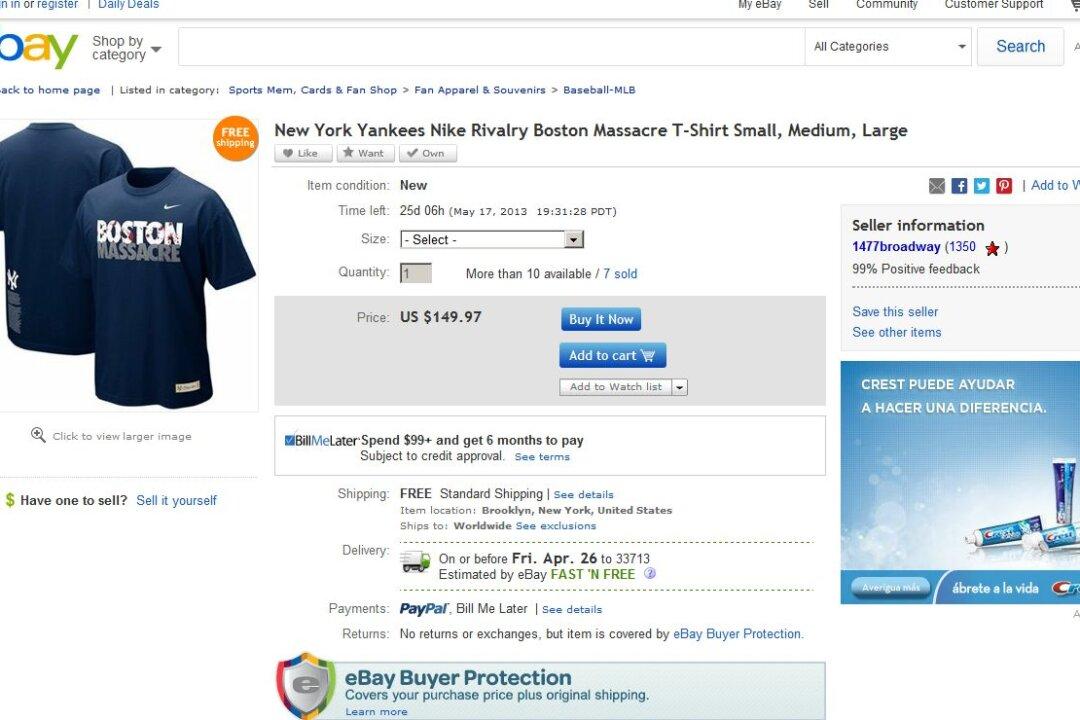 Nike Pulls T-Shirts Saying ‘Boston Massacre’