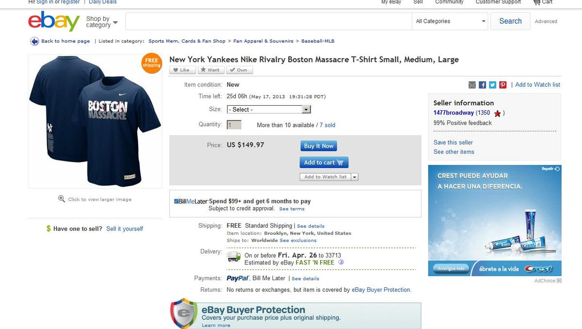 Nike Pulls T-Shirts Saying ‘Boston Massacre’