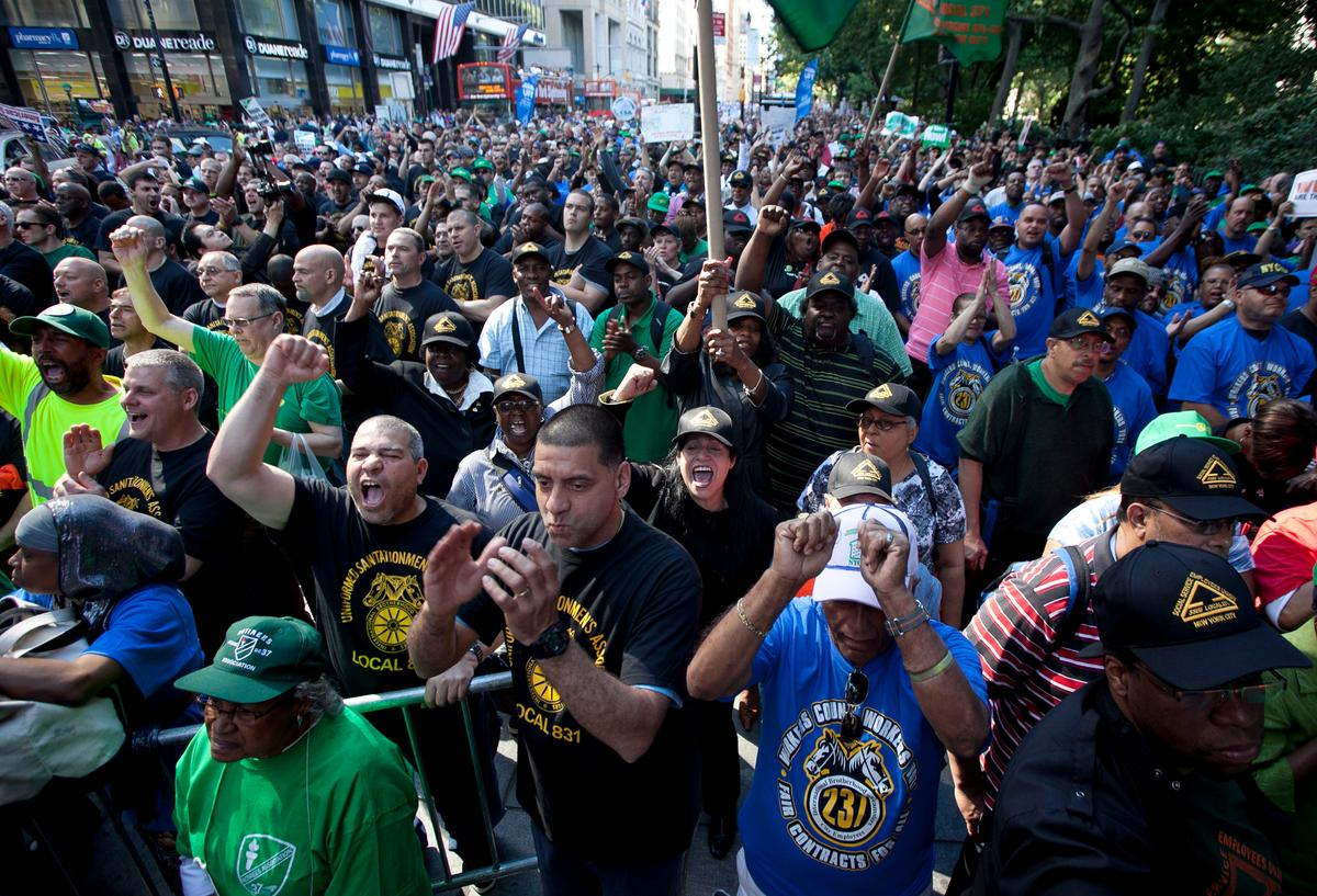 Municipal Workers Descend on City Hall for Rally