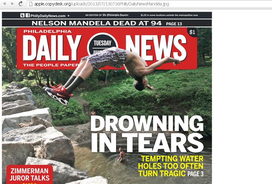 UPDATE: Newspaper Reported Mandela Dead on Front Page, Blogger Says, but It Didn’t Go to Print