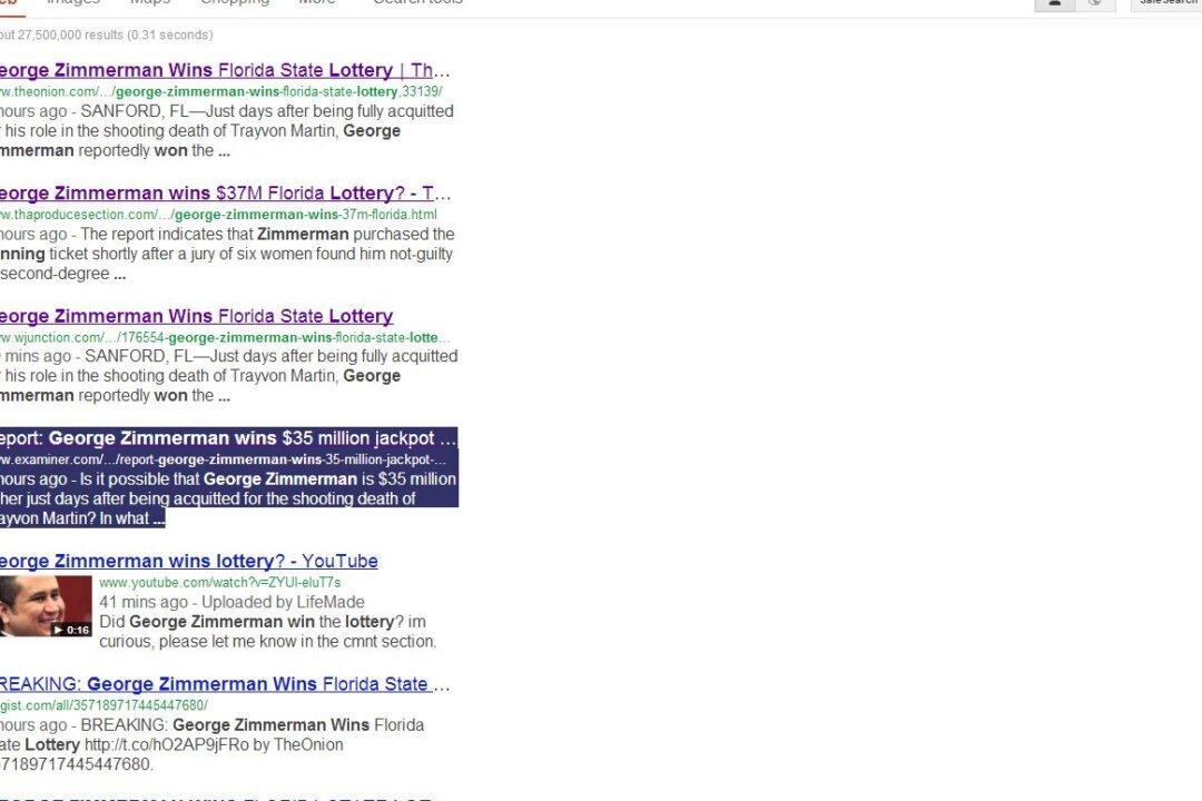 George Zimmerman Wins Lottery: ‘The Onion’ Fools Another Media Entity, Twitter Users