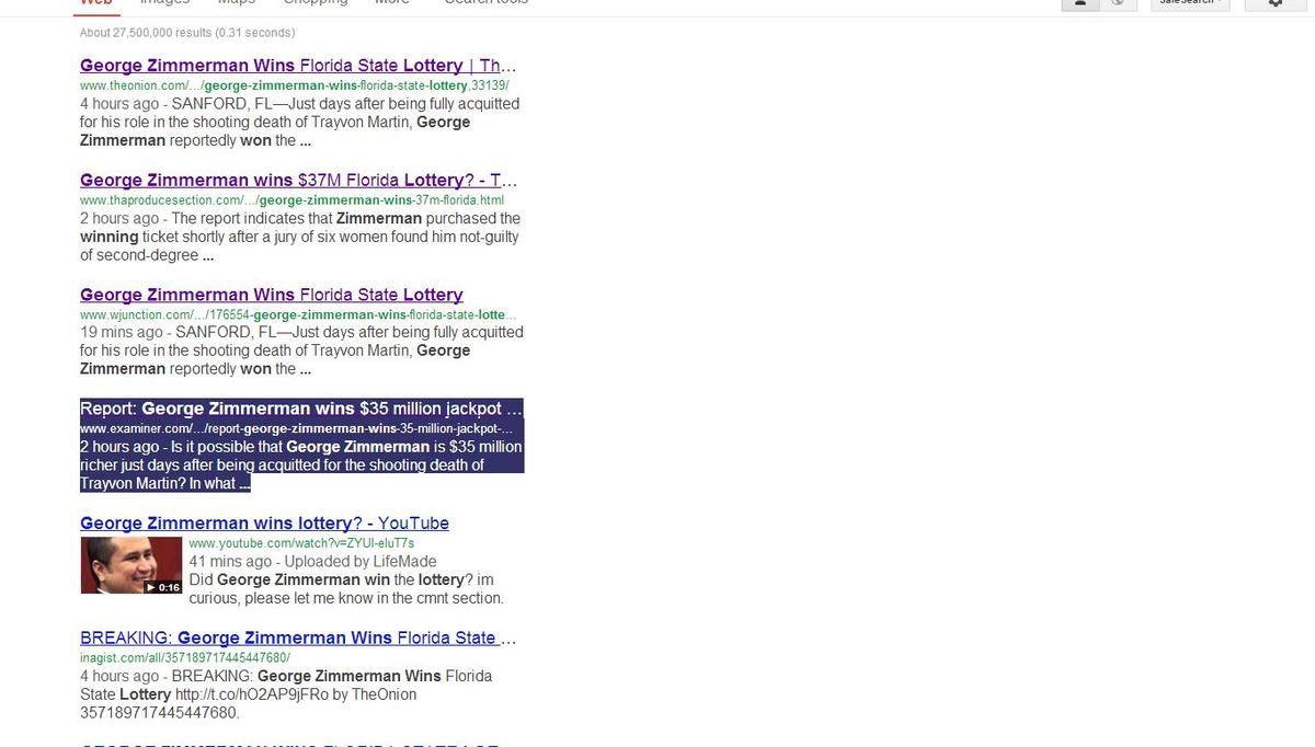 George Zimmerman Wins Lottery: ‘The Onion’ Fools Another Media Entity, Twitter Users