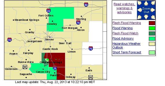 El Paso County: Flash Flood Warning for Colorado Springs, Surrounding Area