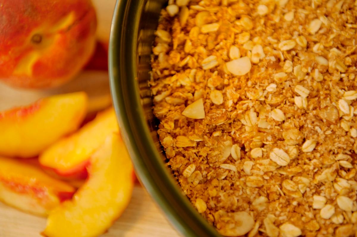 Peach-it-up: Peach Crisp and Homemade Ice Cream