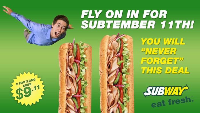 Subway Offended by Fake Onion Article About ‘Subtember 11’ Subway Promotion