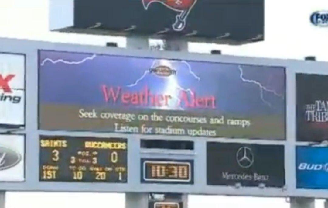 Lightning Strike Delays Buccaneers-Saints Game