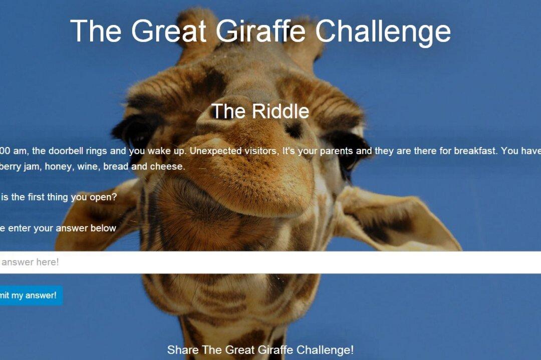 Giraffe Challenge Riddle Answer: Andrew Strugnell to Make More