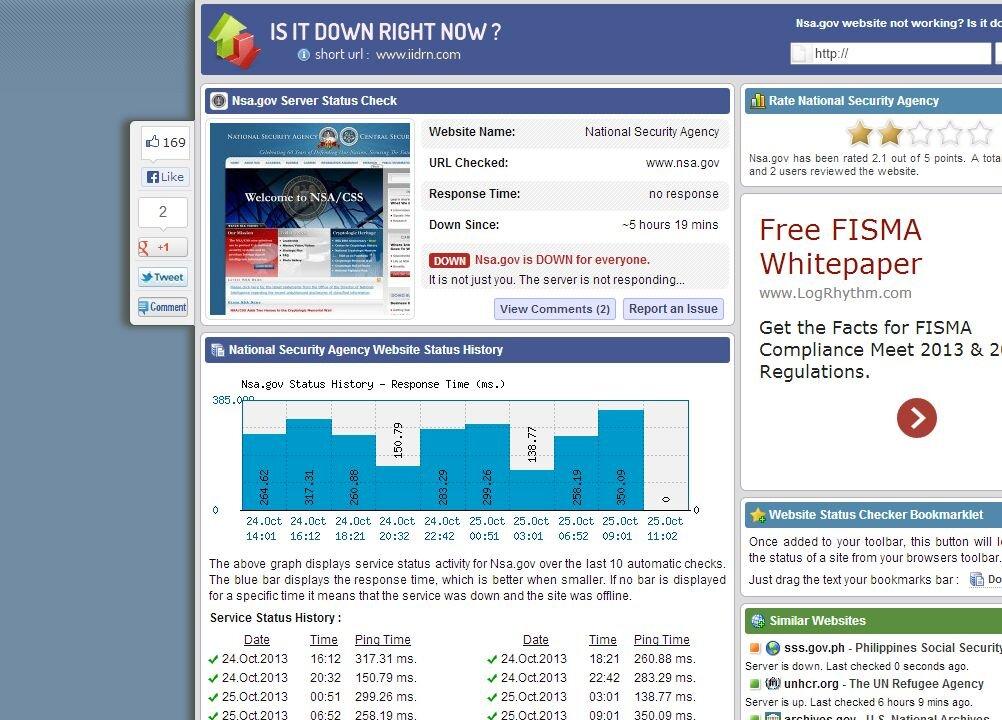 NSA Website Down Amid DDoS Hacking Reports