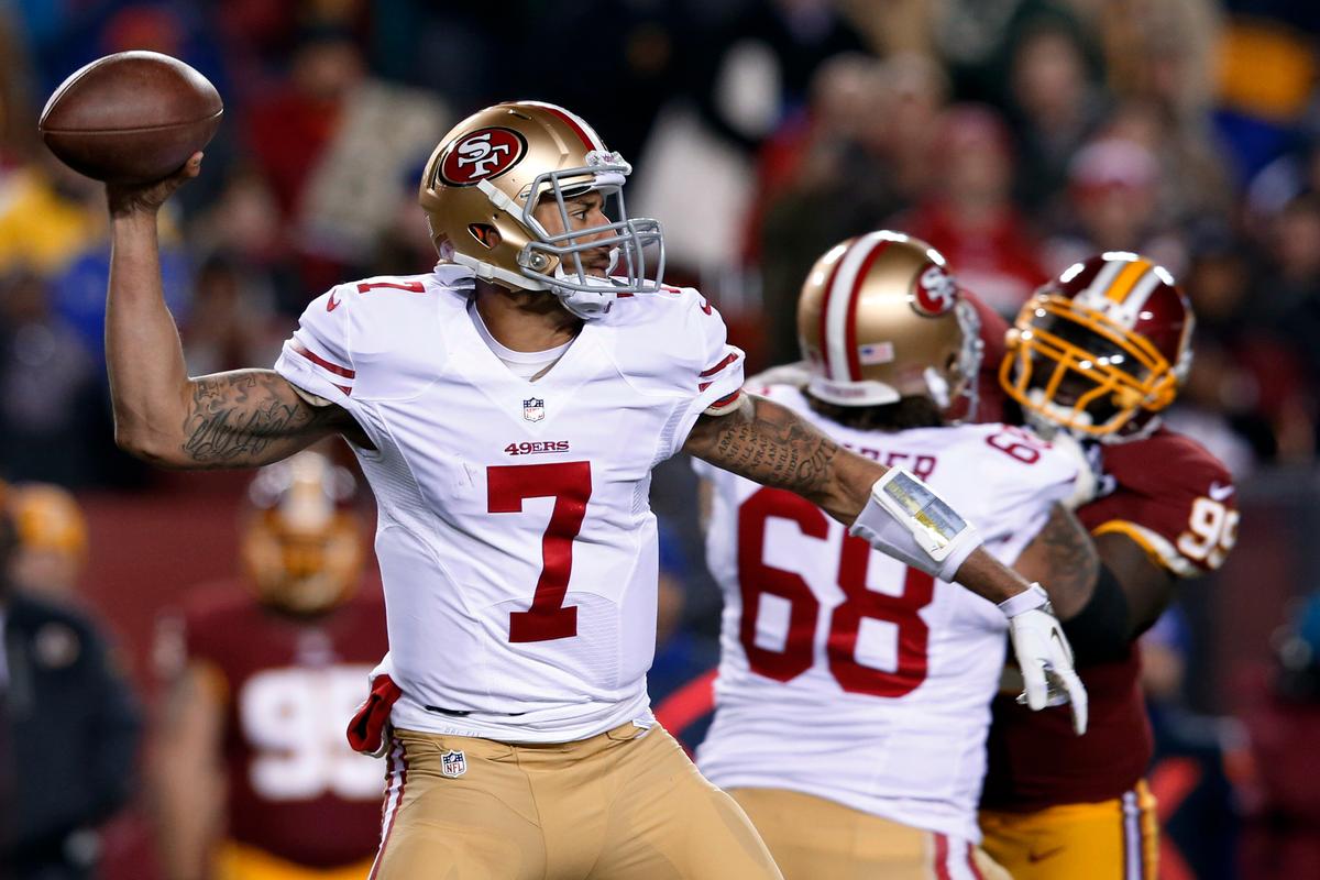 Report: Colin Kaepernick Can’t Tamper With Flag on Helmet, or He'll Be Fined