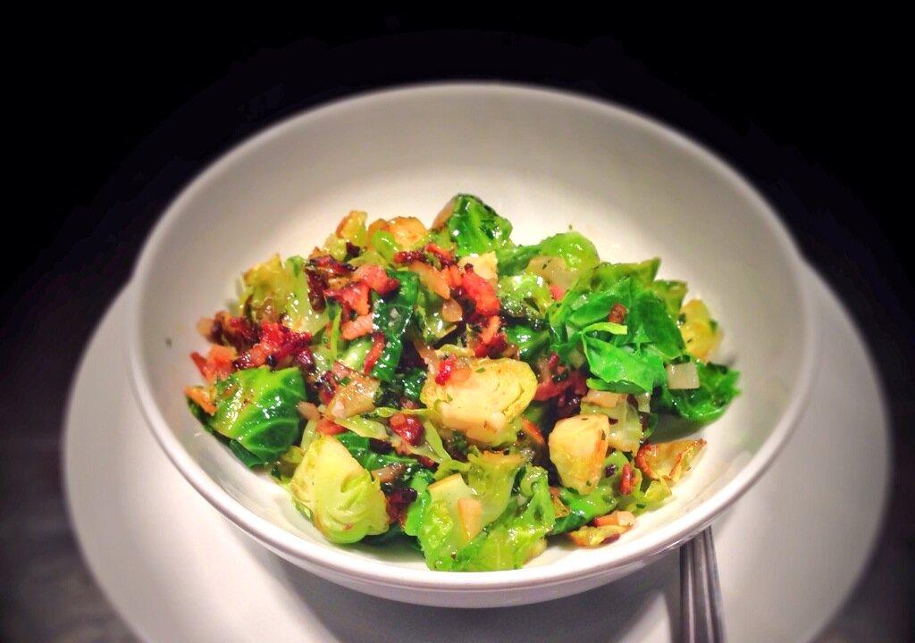 Brussels Sprouts With Bacon, Cider and Herbs Recipe