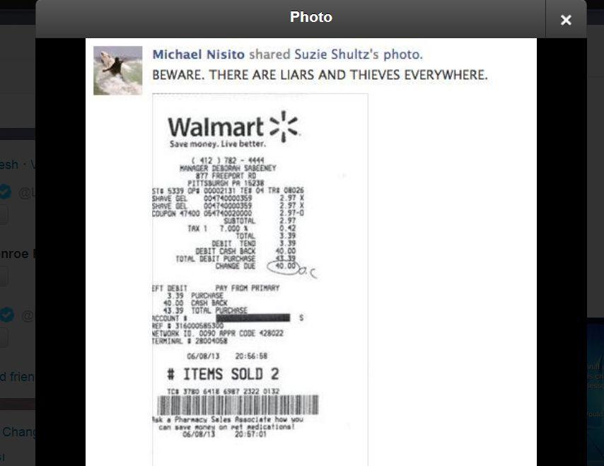 Walmart Cash Back Receipt Scam Likely a Hoax, Rumor Been Around for Ages