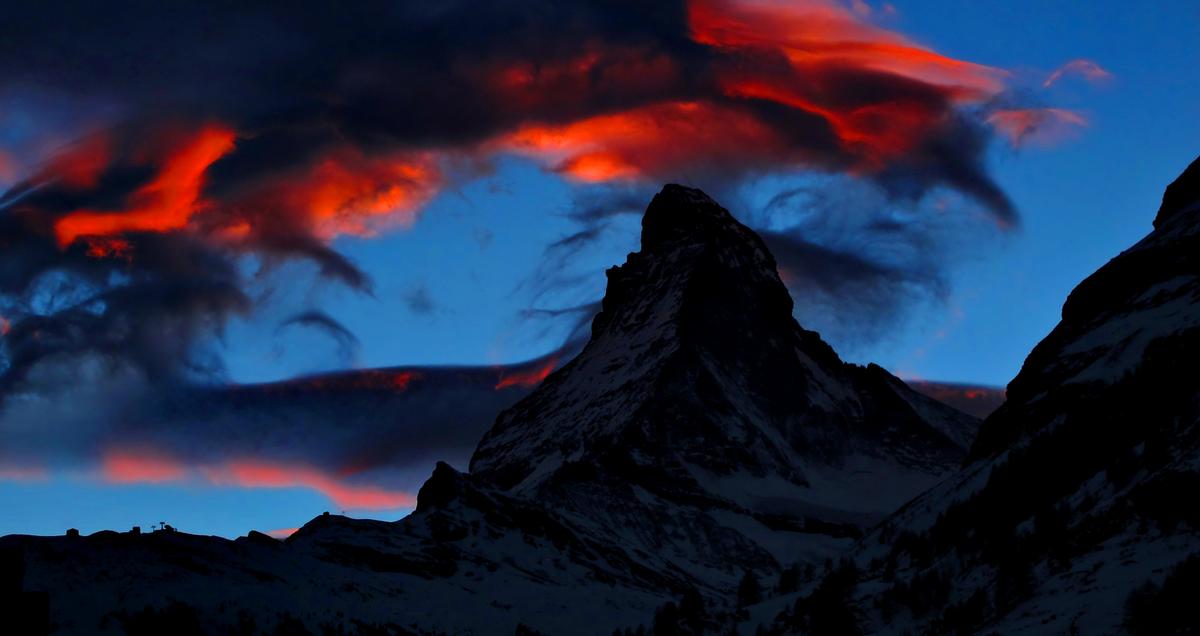 US Flag Projected Onto Swiss Alps Mountain in Show of Solidarity