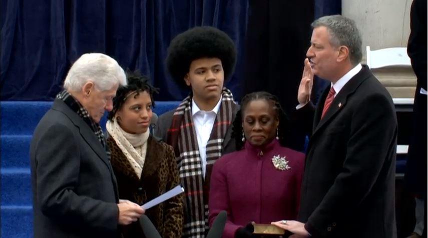 Bill de Blasio Takes Oath at NYC Inauguration