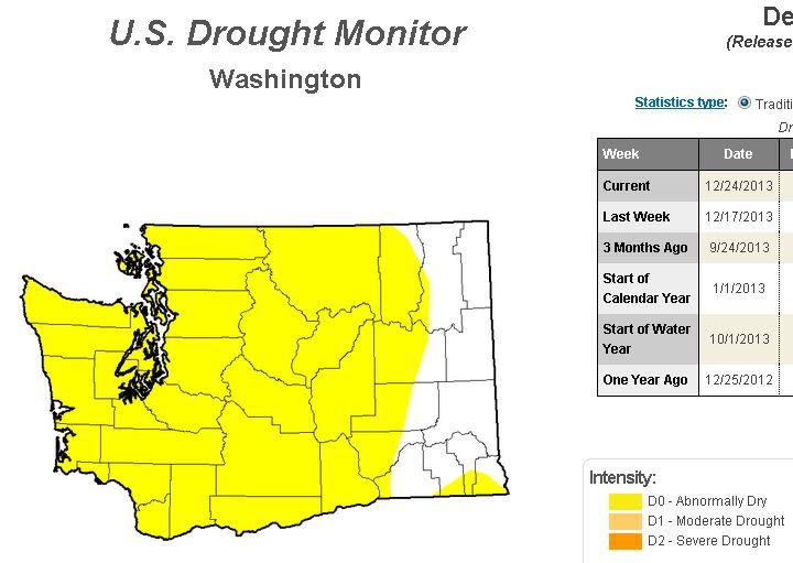 Washington State Drought: 2013 Ends with ‘Abnormally Dry’ Conditions