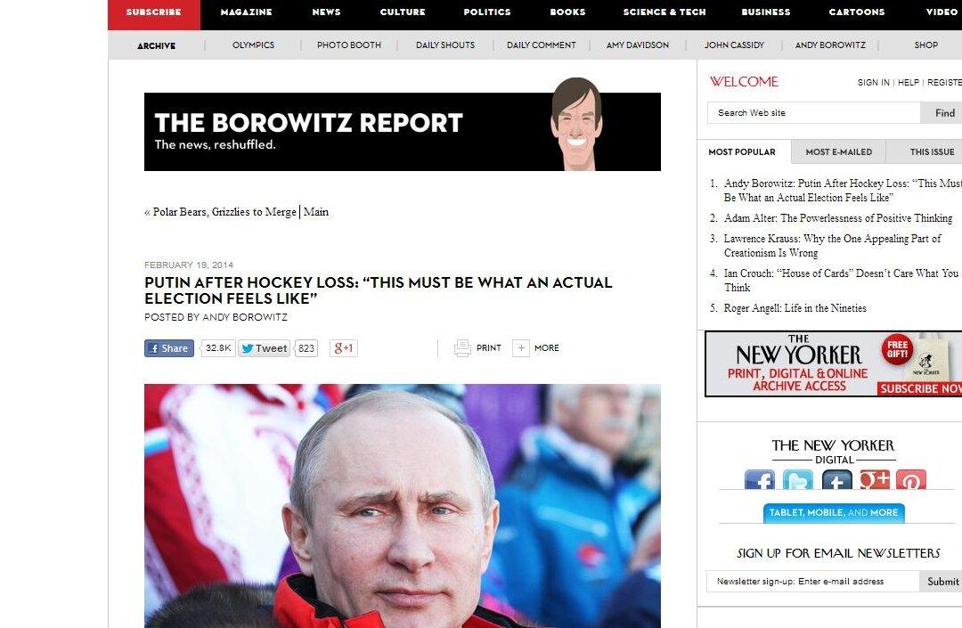 Vladimir Putin Hockey Loss, ‘What Actual Election Feels Like’ Article is Satire