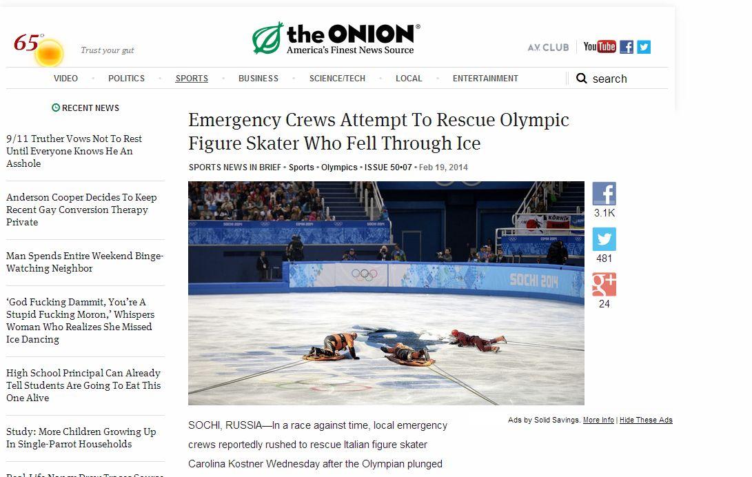 ‘Olympic Figure Skater Fell Through Ice’ is Satire; Carolina Kostner is Fine, No ‘Emergency Rescue Crews’ Attempt