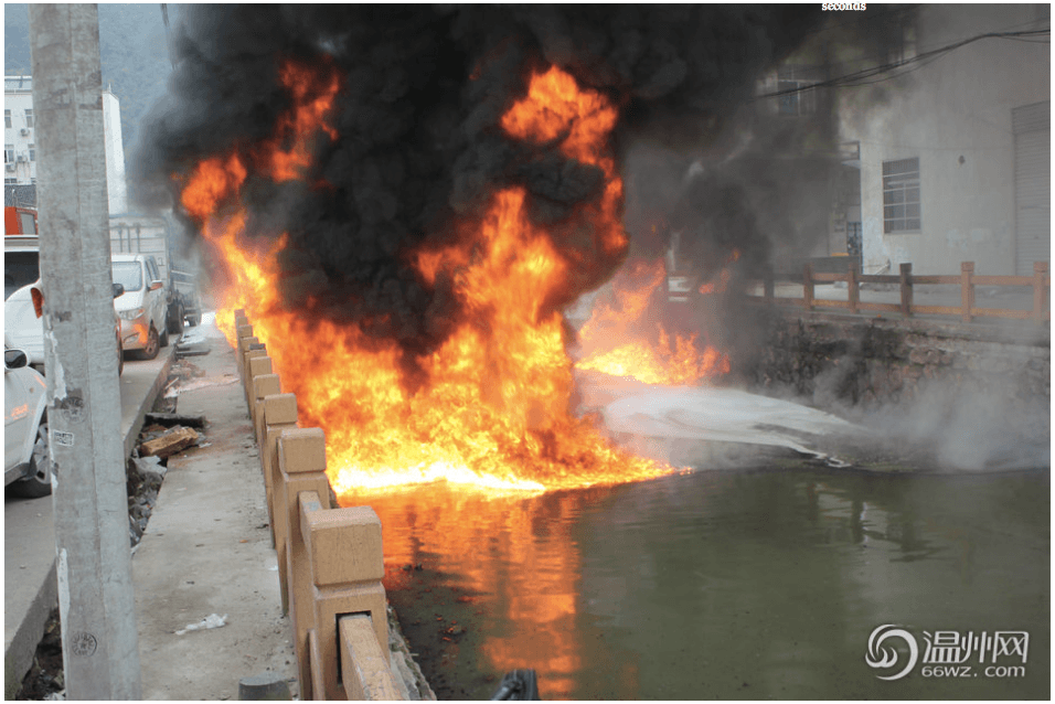 Polluted River Catches Fire in China