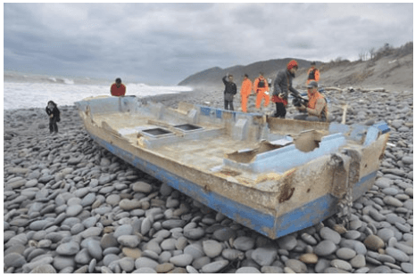 Tsunami Boat Beaches in Taiwan 3 Years Later