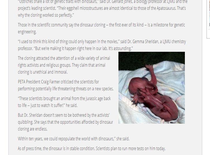 British Scientists Clone Dinosaur: Hoax Story About Baby Apatosaurus Goes Viral; Fake News Can Bring ‘Big Business’