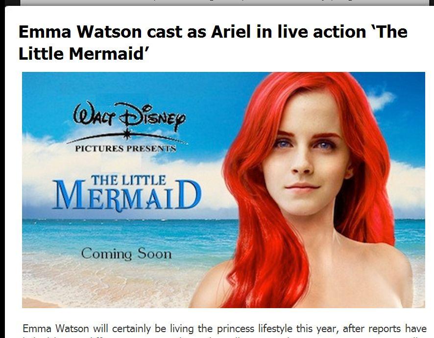 Emma Watson: Ariel, ‘The Little Mermaid’ Poster Isn’t Real; She Will be Belle in ‘Beauty and the Beast’