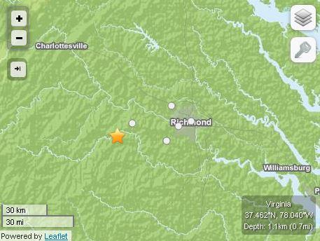 Earthquake Today in Virginia: 3.2 Quake Hits Near Powhatan, Brandermill, Richmond, VA