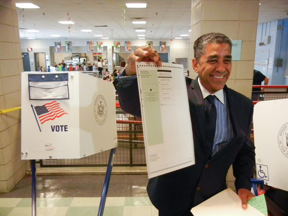 Accompanied by Family, Espaillat Casts Vote for Himself