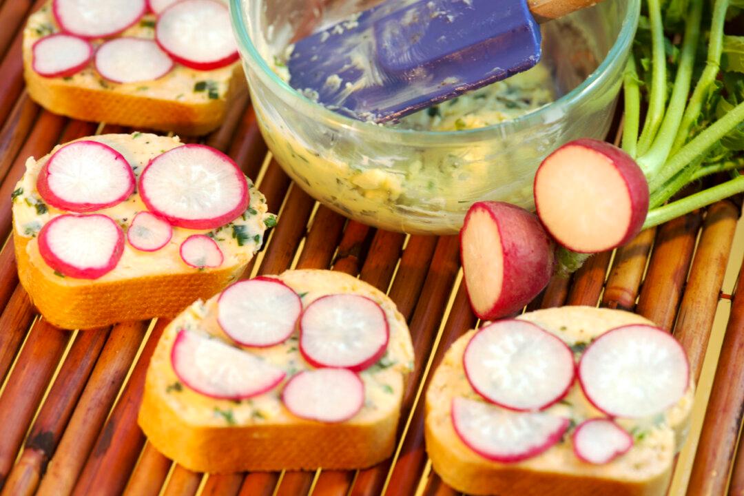 Open-Faced Radish Sandwich Appetizer