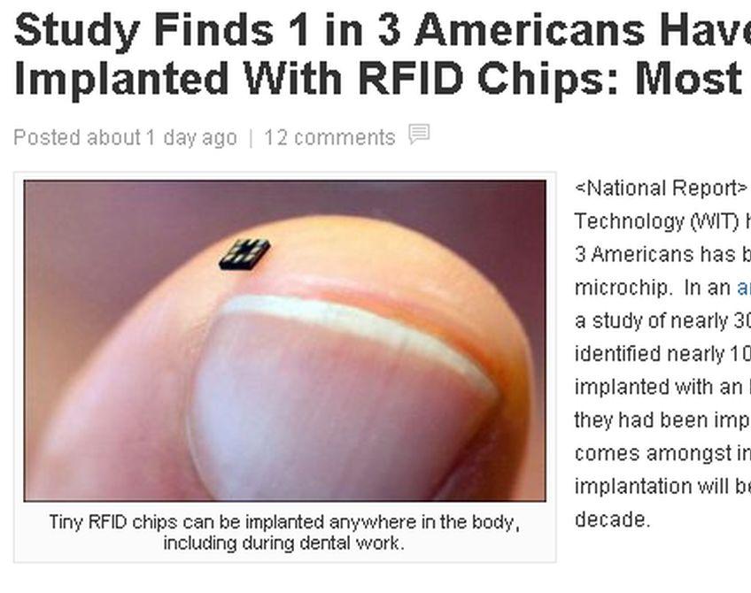 RFID Hoax: Study Finds ‘1 in 3 Americans Have Been Implanted With RFID Chips’ is Fake