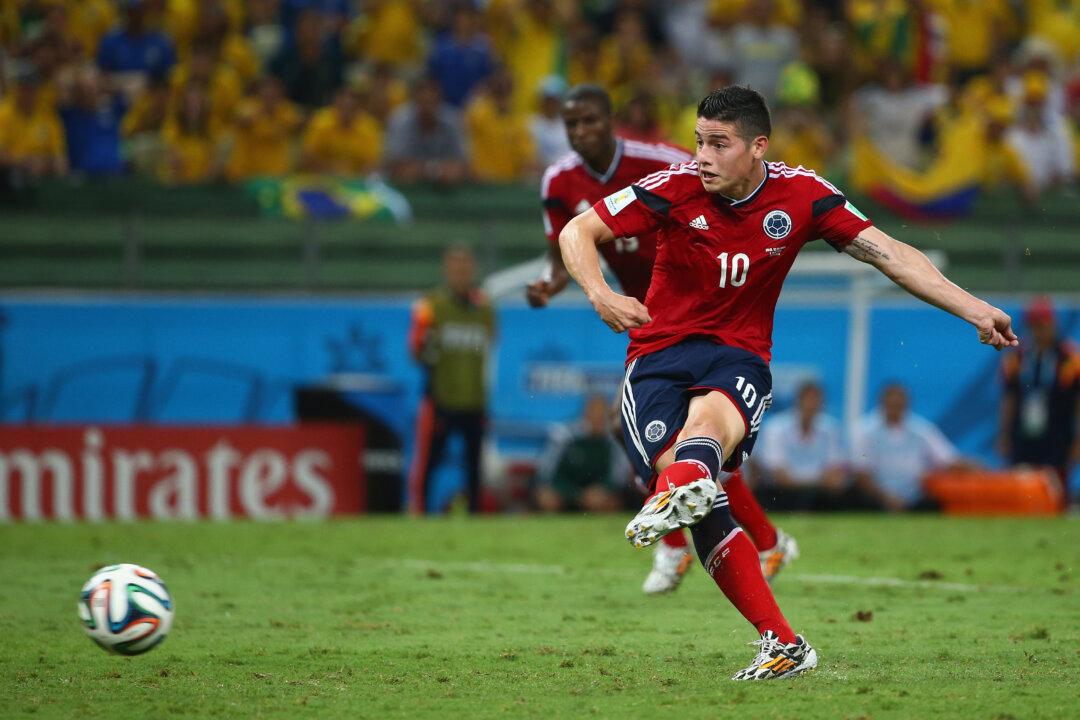 James Rodriguez Penalty Video: Watch Colombia Star Score Against Brazil Today