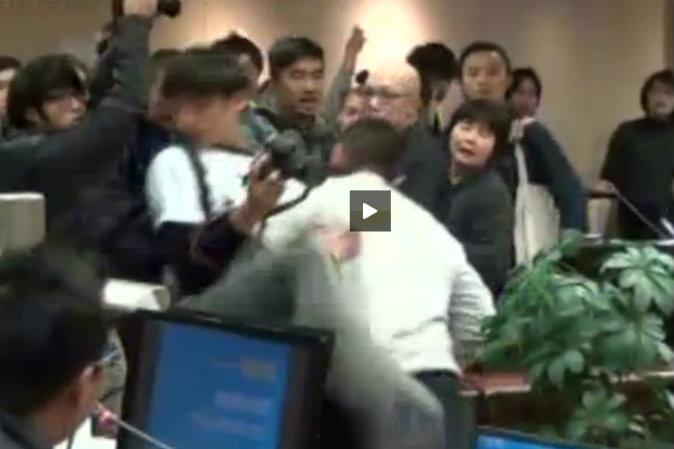 A Hong Kong Town Planner Body Slams Student on Camera and Gets Away With It
