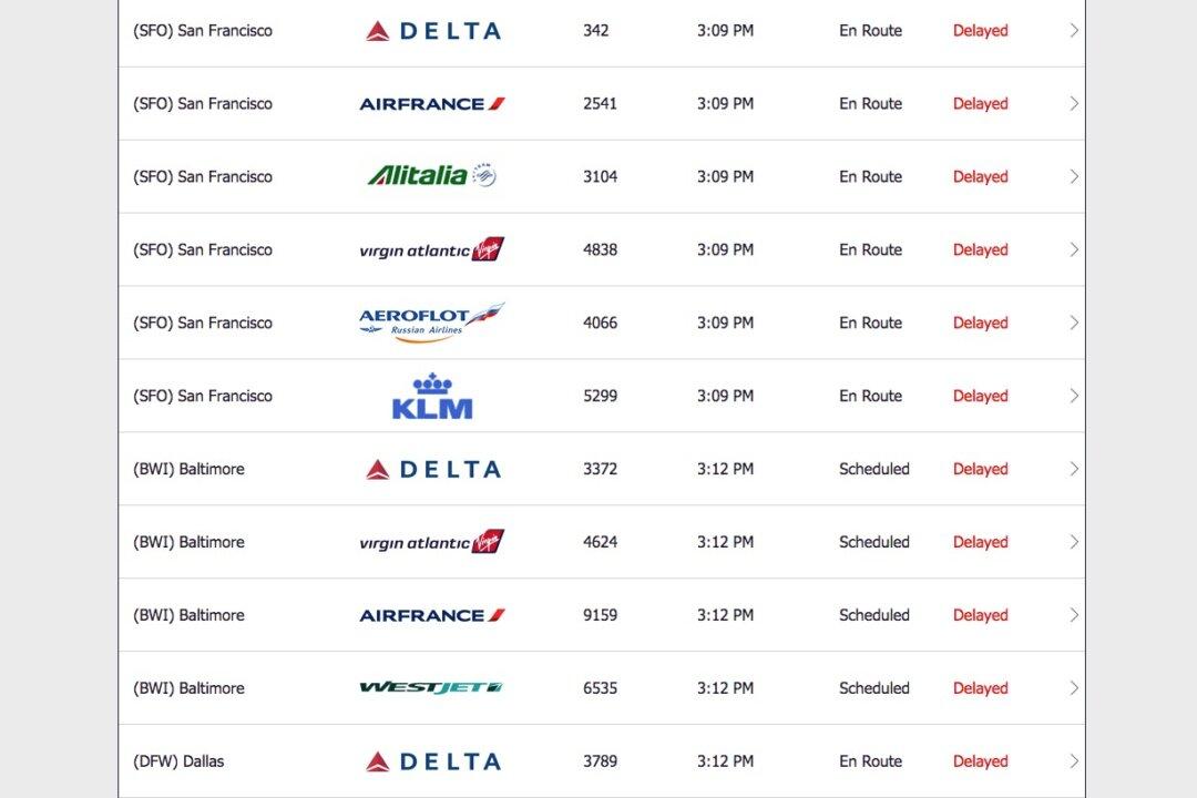 JFK Airport Experiencing Widespread Flight Delays