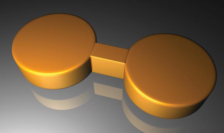 Tiny Gold ‘Pucks’ Measure Conductivity