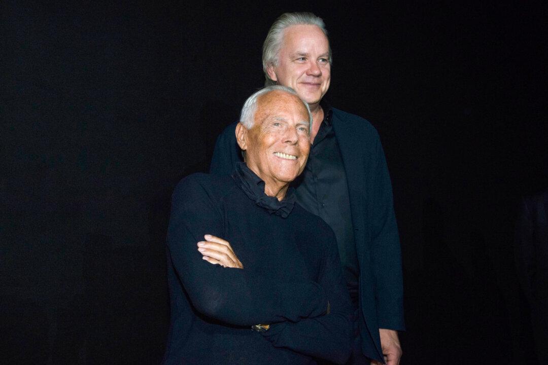 Tim Robbins Takes in Emporio Armani as Fashion Week Opens