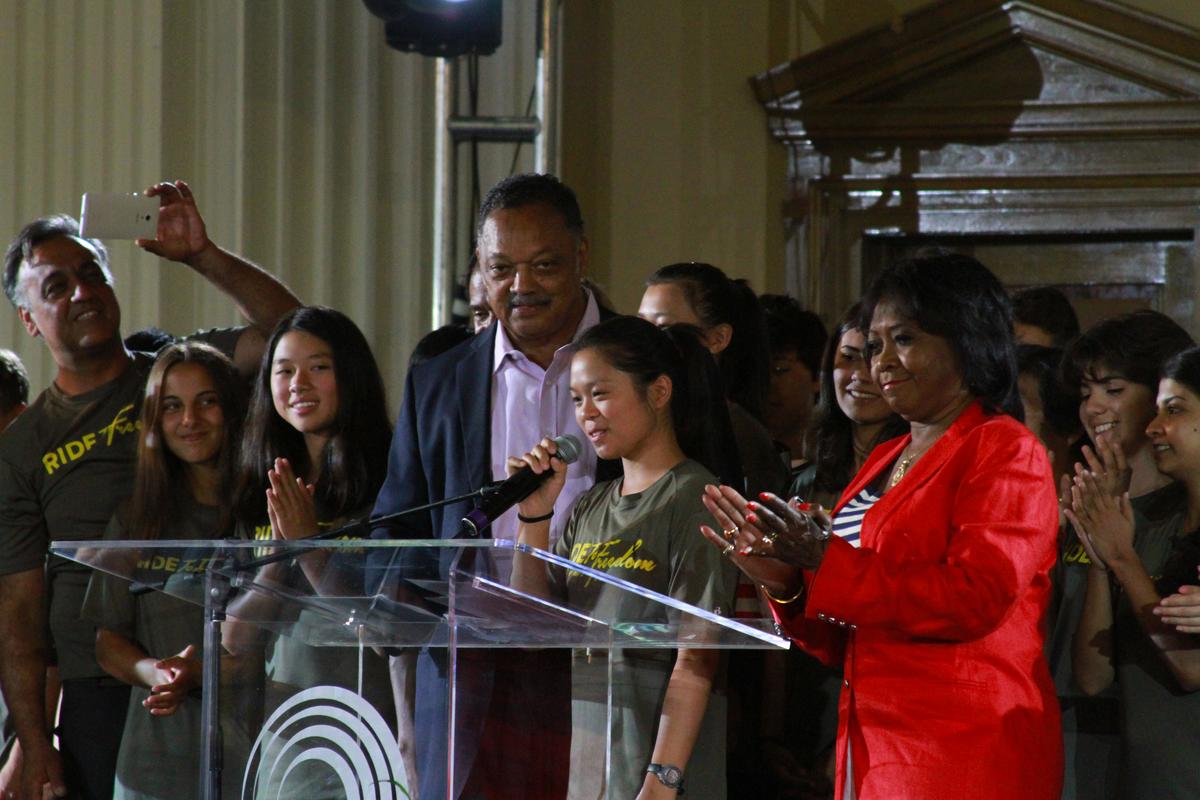 Rev. Jesse Jackson Praises Teens Making 3,000-Mile Ride2Freedom