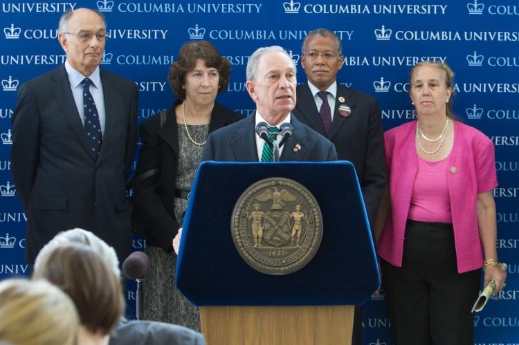 Bloomberg Touts School Salad Bars, Rising Graduation Rate
