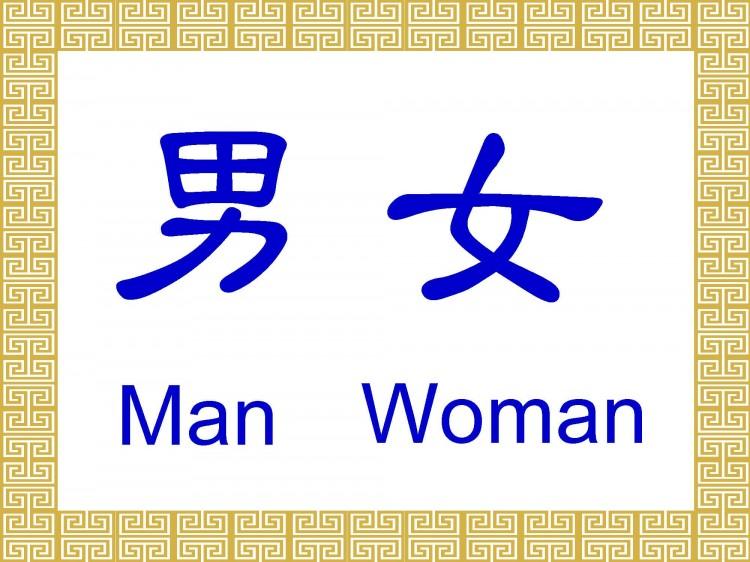 Chinese Characters: Nán & Nu