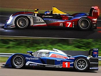Old Audi Facing New Peugeot at Sebring