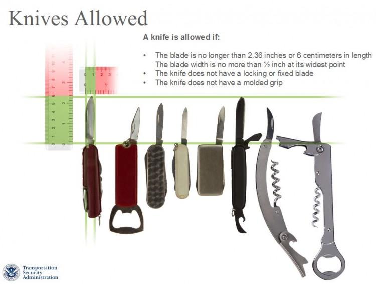 TSA: Knives Allowed on Planes Beginning in April