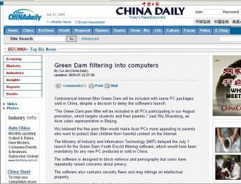 Computer Manufacturers in China Pre-installing Spyware