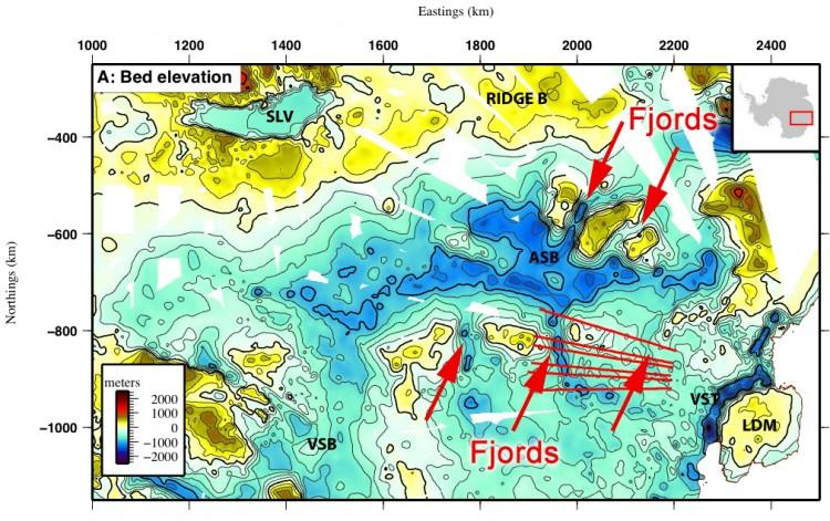 Giant Fjords Found Under East Antarctica